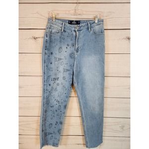 Hollister Women's Blue Stretch Ultra High Rise Mom Jeans Size‎ 7